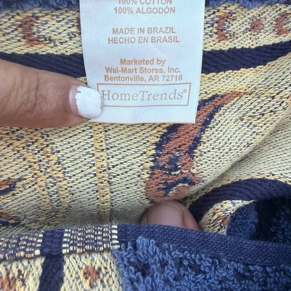 Vintage 3piece home trends bath and hand towels  Navy Star Pattern sun moon Y2K - Picture 10 of 13